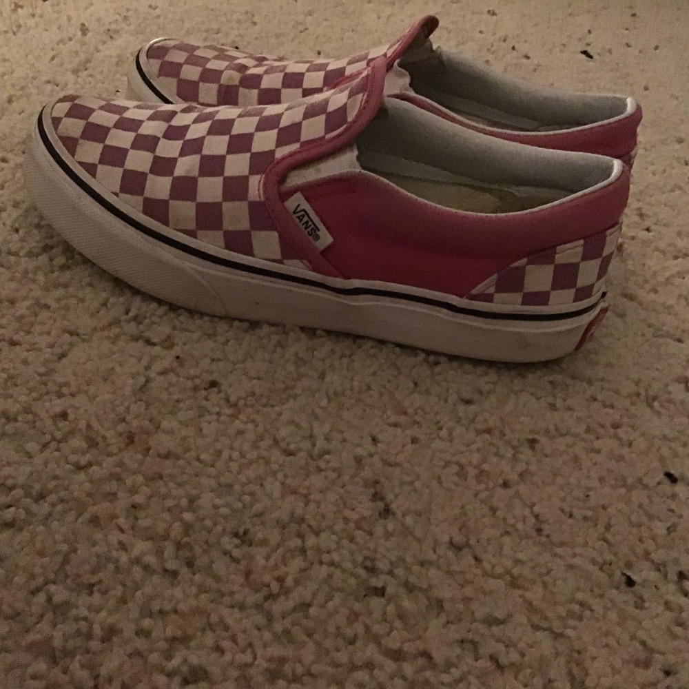 Raspberry checkered Vans